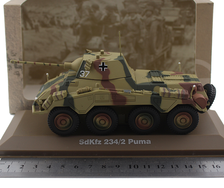 1:43 sdkfz 234/2 puma轮式装甲车坦克军事模型合金成品全新原包