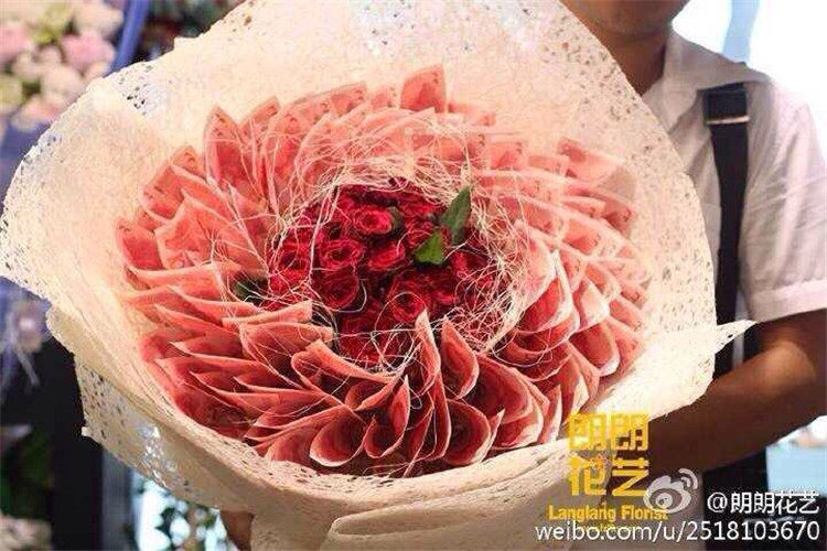 有钱花束现金花束生日情人节七夕礼物9999朵福州同城鲜花配送