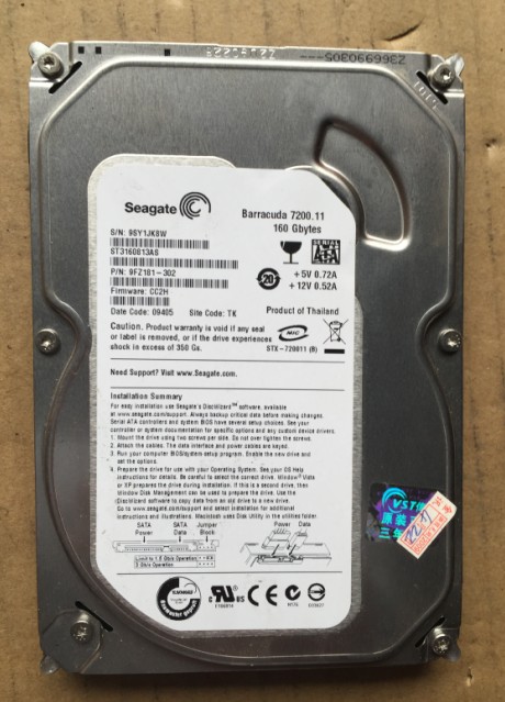 原装seagate/希捷 st3160813as st3160815as 160g 台式机硬盘