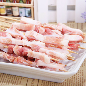 【烤客小厨_猪脆骨串】烧烤串半成品生鲜食材猪肉脆骨串6串/包