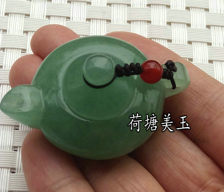 特色精品天然玉石翡翠色东陵玉玉壶精致手把件玉摆件迷你把把壶