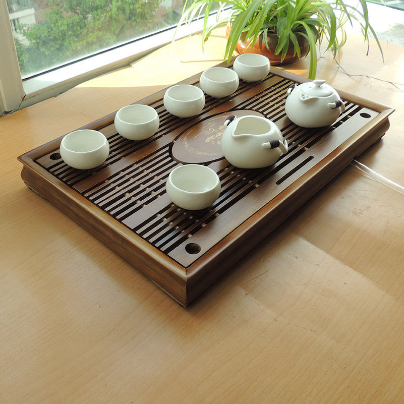 云丰非唐丰实木茶具排水茶盘抽屉式柯木茶具托盘储水木制茶台特价