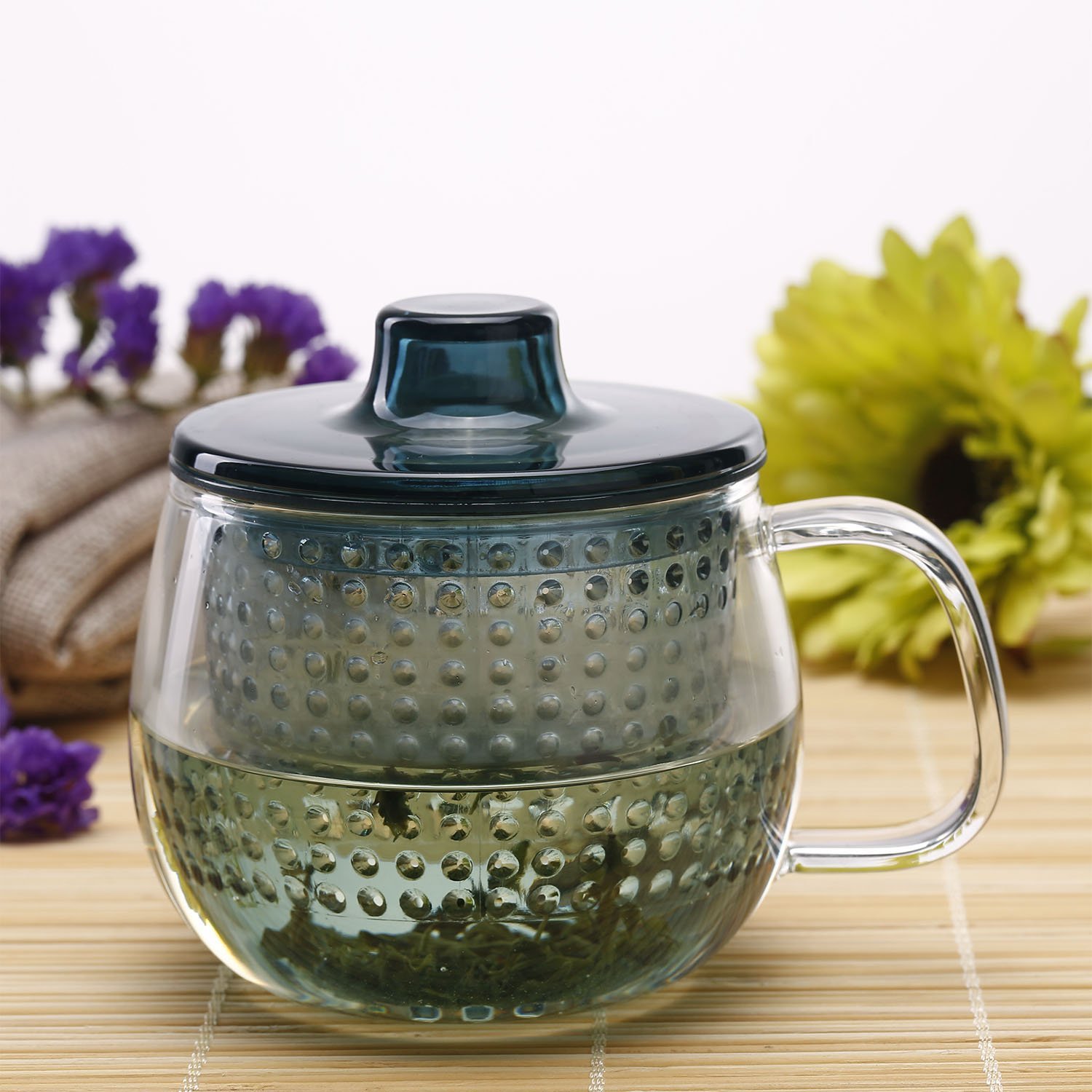 日本进口KINTO耐热玻璃泡茶杯 水杯咖啡杯350ml 过滤茶杯茶壶茶具