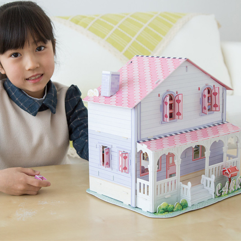 乐立方3d立体拼图 淑女屋diy手工模型 女孩拼装玩具 可爱别墅小屋