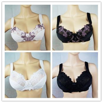 <em>无托</em>加大码外贸性感蕾丝<em>文胸罩</em> 胖妹妹薄款内