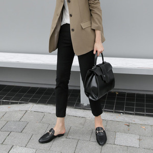 早春高腰修身小脚西装裤