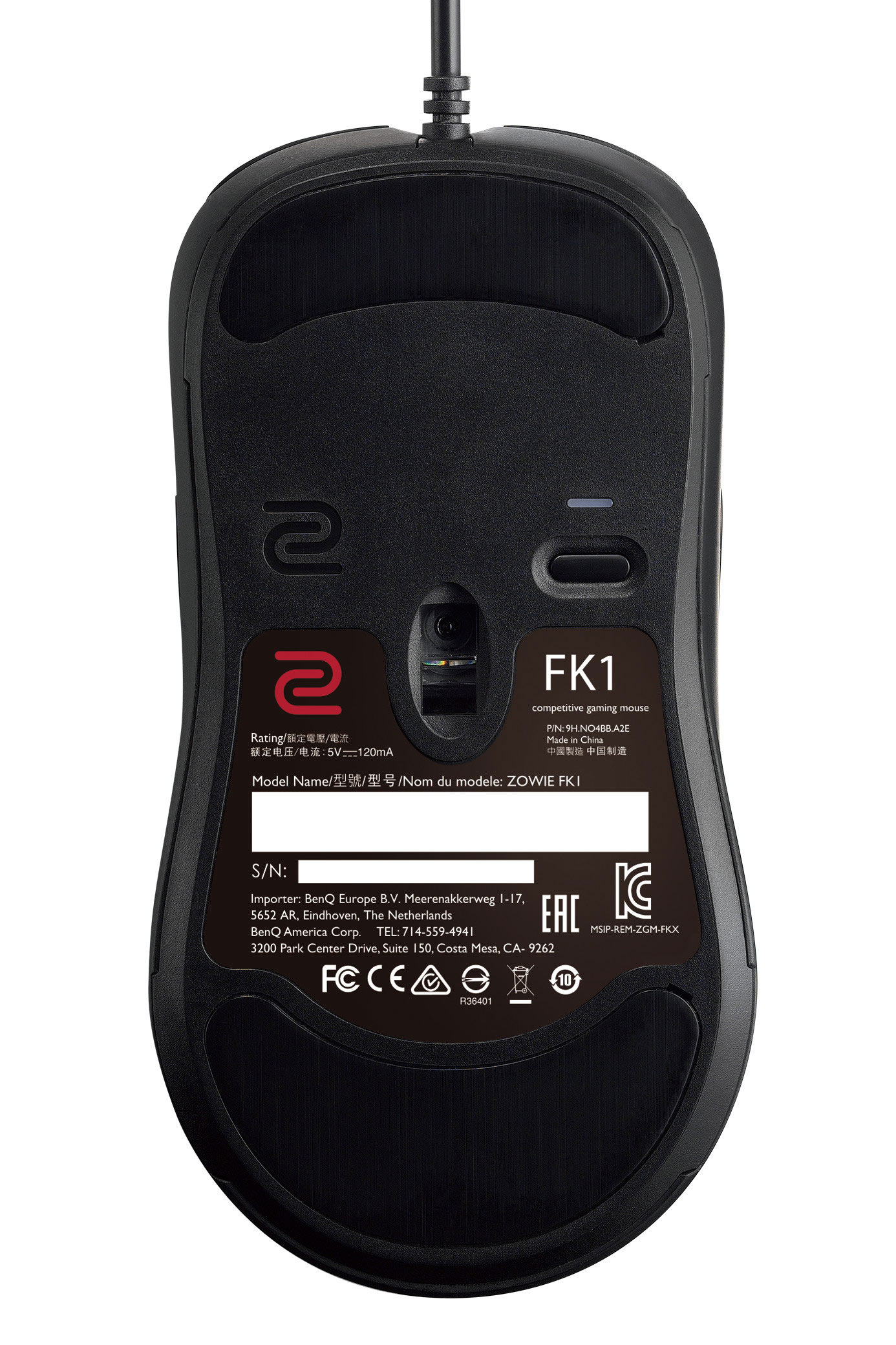 明基zowie gear/卓威奇亚 fk1/fk1/fk2 游戏fps光学有线鼠标