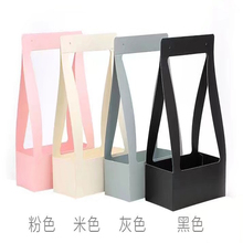 礼盒花艺摆设纸盒花店用品包装 材料 华丽鲜花商务手提花篮包装
