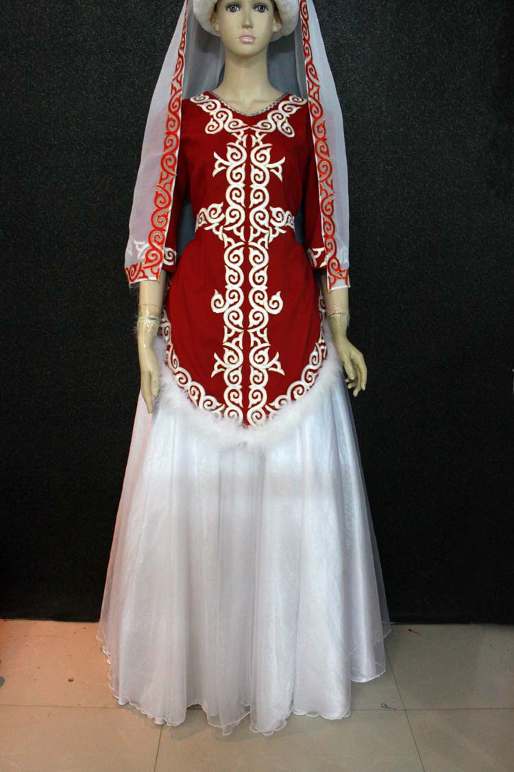 新疆民族舞蹈服哈萨克族舞蹈服装 演出服装 舞台装女款