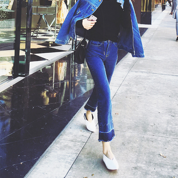 正品[牛子裤子女]牛荫冠子女评测 牛仔裤美女翘