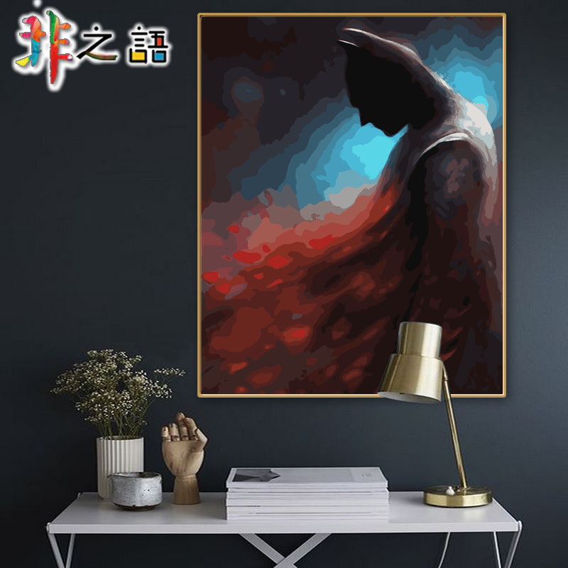 非之语 diy数字油画 人物动漫手绘手工油彩装饰画 蝙蝠侠