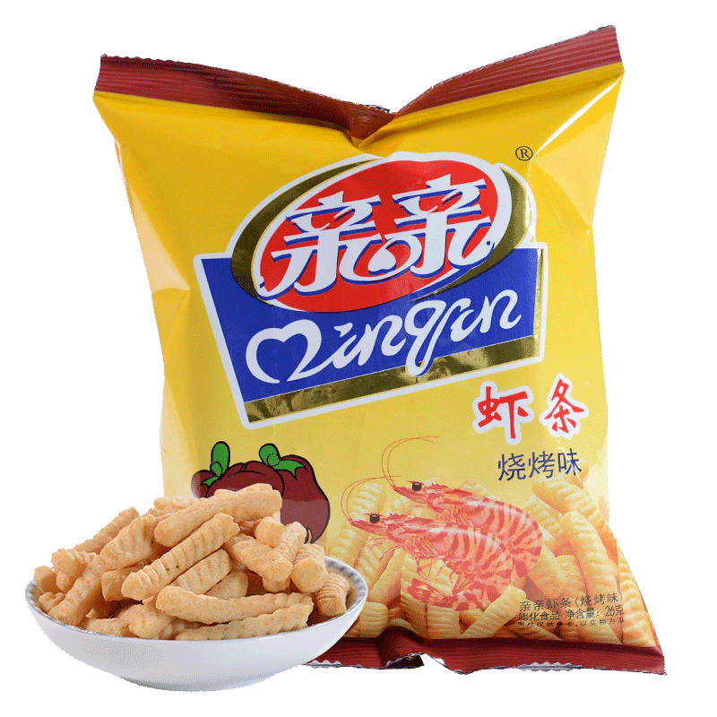 【天猫超市】亲亲虾条大礼包26g*10包 亲亲果肉果冻桔子味240g
