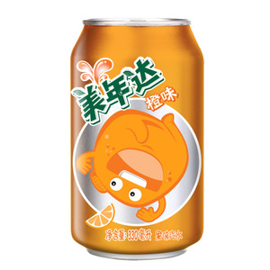 美年达橙味碳酸饮料