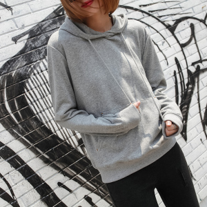 宽松加绒加厚连帽套头卫衣