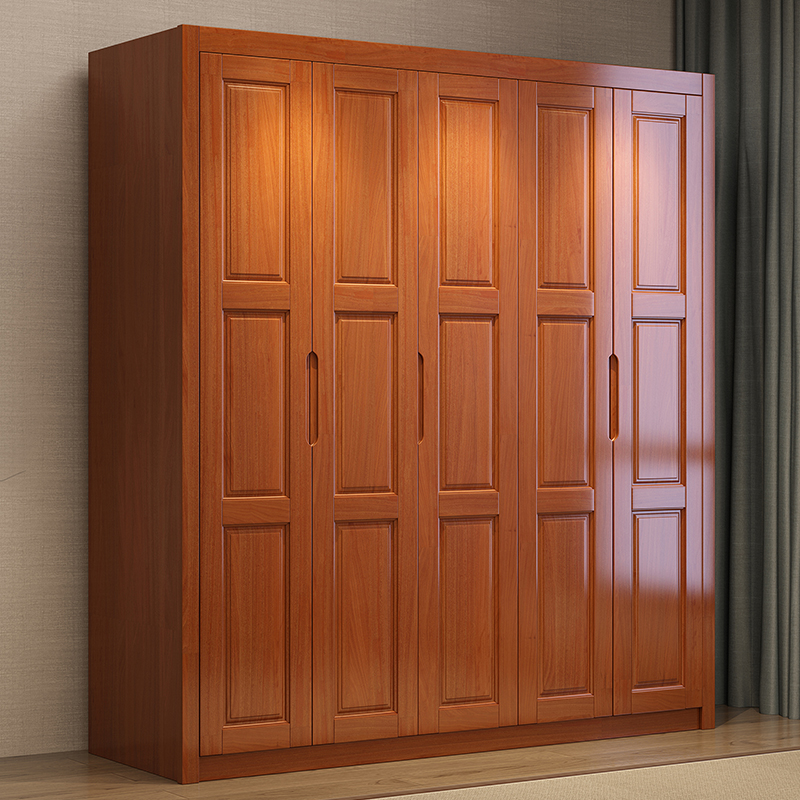 卧室家具实木衣柜简约现代大容量组装收纳橱3门4四门5门6门大衣橱价格