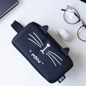 小清新猫咪硅胶大容量笔袋