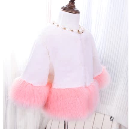 <em>2015新款</em>女童宝宝棉服绒服<em>厚外套</em>拼接仿皮草