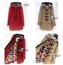 BURBERRY/博柏利女士经典款羊毛牛角扣大衣格纹毛呢外套40227671