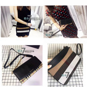 意大利代购正品BURBERRY/博柏利女士格纹帆布配皮单肩包40014041