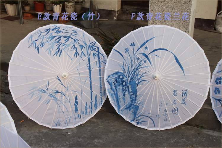 青花瓷 舞蹈伞 甲路工艺伞 纯手绘道具伞 古典装饰伞 油纸伞 绸布
