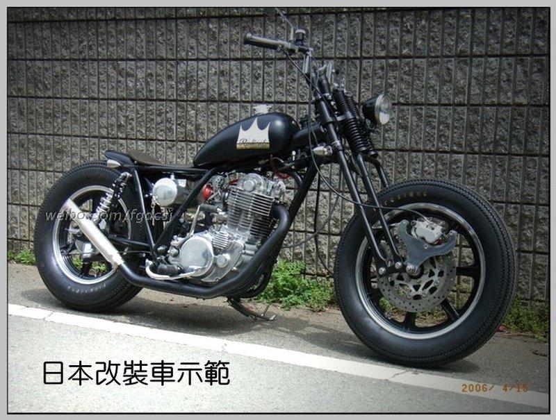 日系复古改装摩托车排气管中短斜切口直通管尾段 哈雷 sr400 棍王