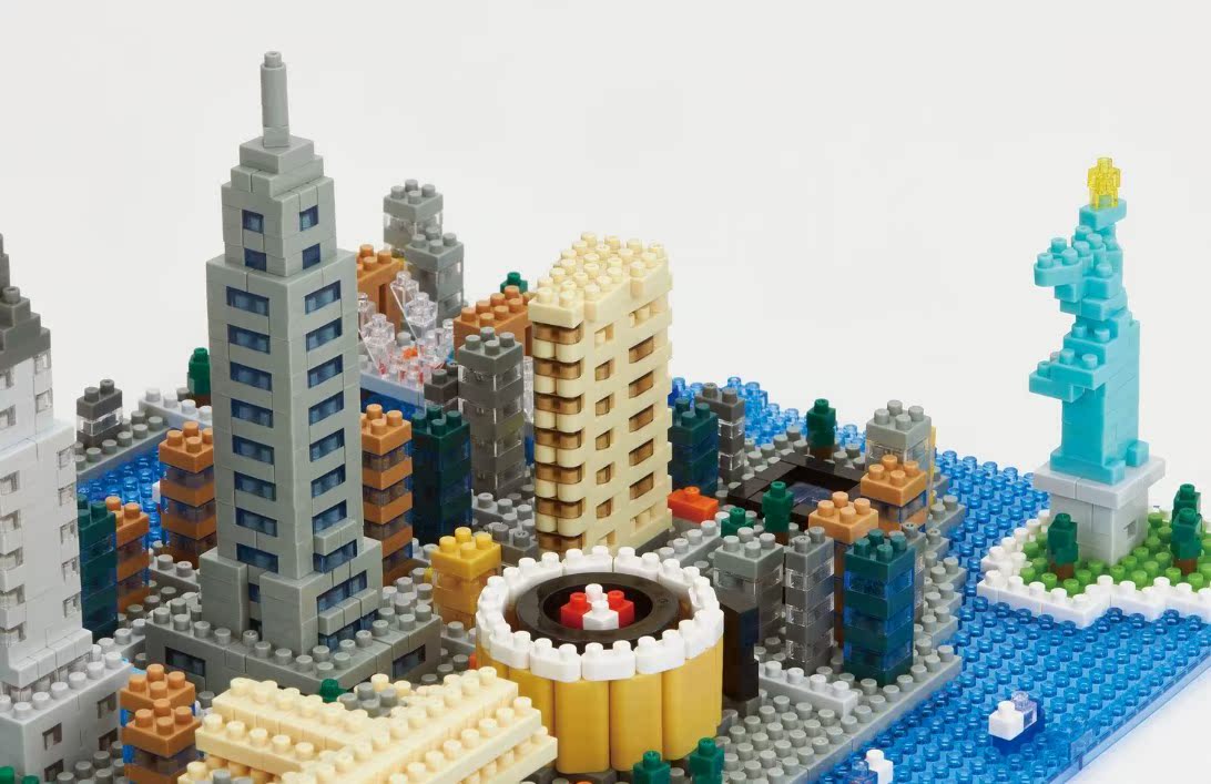 nanoblock 纽约场景 拼插积木 小孩玩具