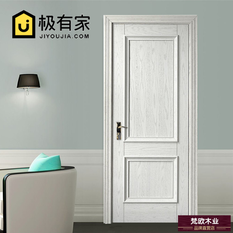 欧式白开放漆套装门室内木门水曲柳白色开放漆门房门原木门定制