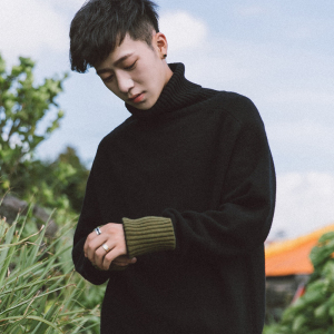 冬季青年加厚保暖套头毛衣