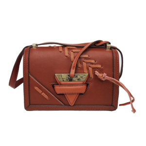 手提包撞色编织小方包