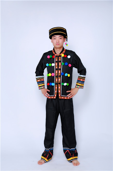 新款苗族服装长袖男女演出服云南少数民族侗族壮族湘西土家族服饰
