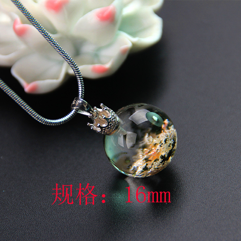 帝宝珠宝 天然绿幽灵转运珠单珠吊坠绿幽灵聚宝盆球吊坠生日礼物
