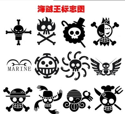 海贼王墙贴标志logo动漫笔记本贴壁纸贴壁画墙纸个性贴纸 4085