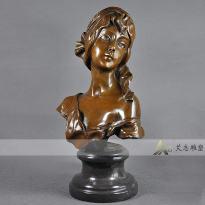 【艾志雕塑】人物铜雕 家居摆设 铜雕工艺品 美人头像ds-410