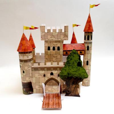 立体折纸手工制作模型剪纸 可爱卡通建筑 童话城堡 3d纸模