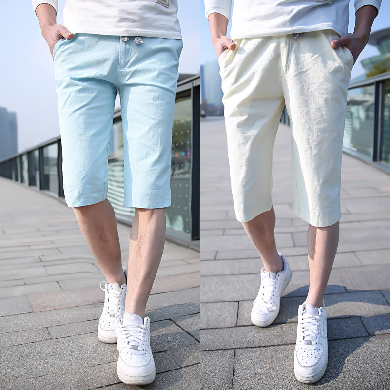 [<em>2015</em>爆款]百以纯香<em>2015夏季</em>男士<em>马裤</em>青年休闲