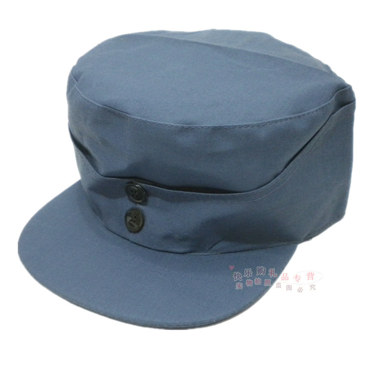 包邮新四军帽子 两粒扣子解放帽八路军 革命题材表演帽子蓝灰色