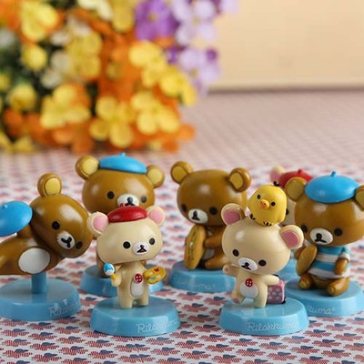 正版rilakkuma 会摇头的轻松熊 车饰 树脂摆件玩偶 树脂娃娃礼物