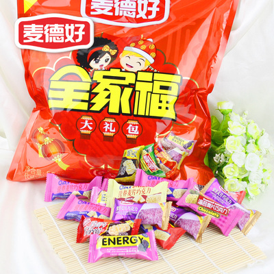 年货大礼包麦德好全家福燕麦巧克力多口味混装888克(代可可脂)