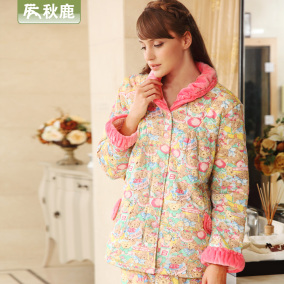 正品[<em>秋鹿</em>珊瑚绒女]<em>秋鹿睡衣女长袖纯棉</em>评测 图