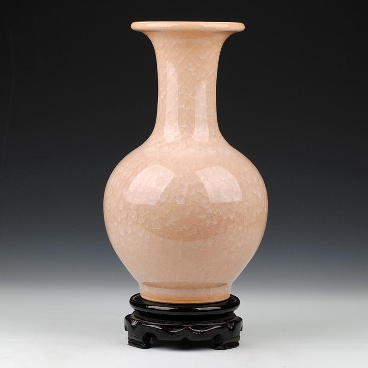 景德镇陶瓷器 仿古冰片裂纹釉花瓶 新古典家居装饰摆件工艺品摆设