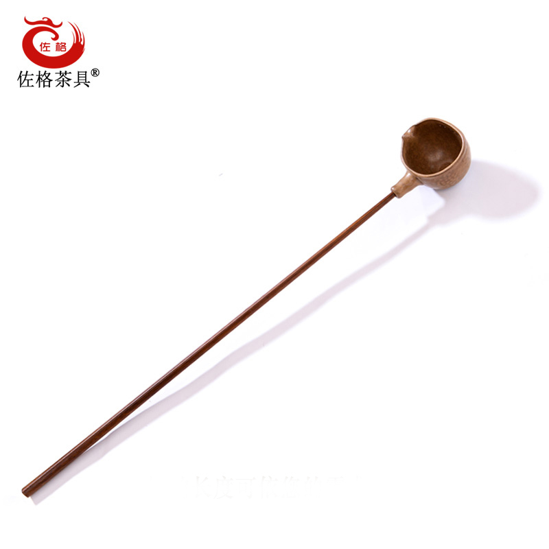 佐格茶具 黑檀木柄干泡茶具 日式碗泡 茶碗 分茶勺粗陶煮茶分茶器