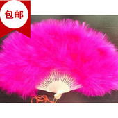 舞台羽毛50 30cm 舞蹈扇 包邮 旗袍走秀 精品全绒加厚玫红色羽毛扇