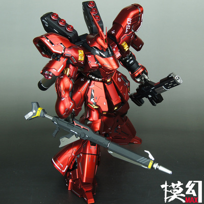 高达代工 mg sazabi 电镀红沙扎比 夏亚 ver.ka高达模型