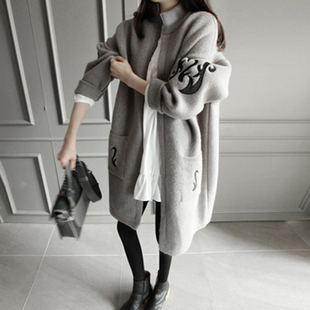 购买2015<em>秋季</em>女装韩国大码毛衣外套<em>女中长款</em>