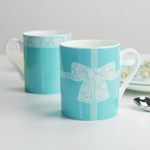 蕾丝印花骨瓷水杯