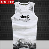 afs jeep男士纯棉工字背心无袖T恤男夏季潮吉普军装宽松运动背心