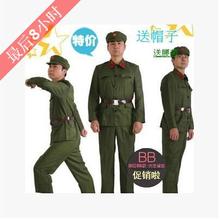 限时打折中老年革命红卫兵摄影军装军绿色加大XXXL演出服舞台时尚