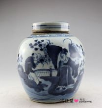 储物罐 古玩古董瓷器收藏 密封普洱茶叶罐 人物罐 陶瓷茶叶罐