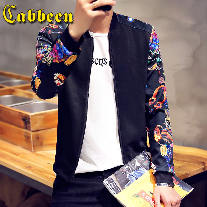 Cabbeen2016新款拼接夹克上衣休闲时尚男装