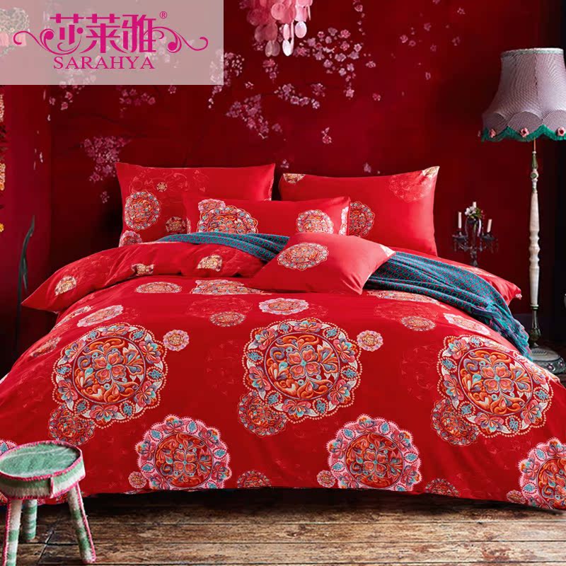 香港卡撒天娇高级长绒棉全棉贡缎四件套欧式床